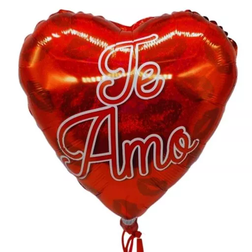 Globo Metalizado Corazon Te Amo (Helio) 18 pulgadas